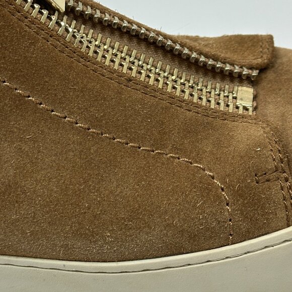 Frye Women's Lena Zip Up Suede High Top Sneakers - TAN - Women's 7.5 - Picture 9 of 14